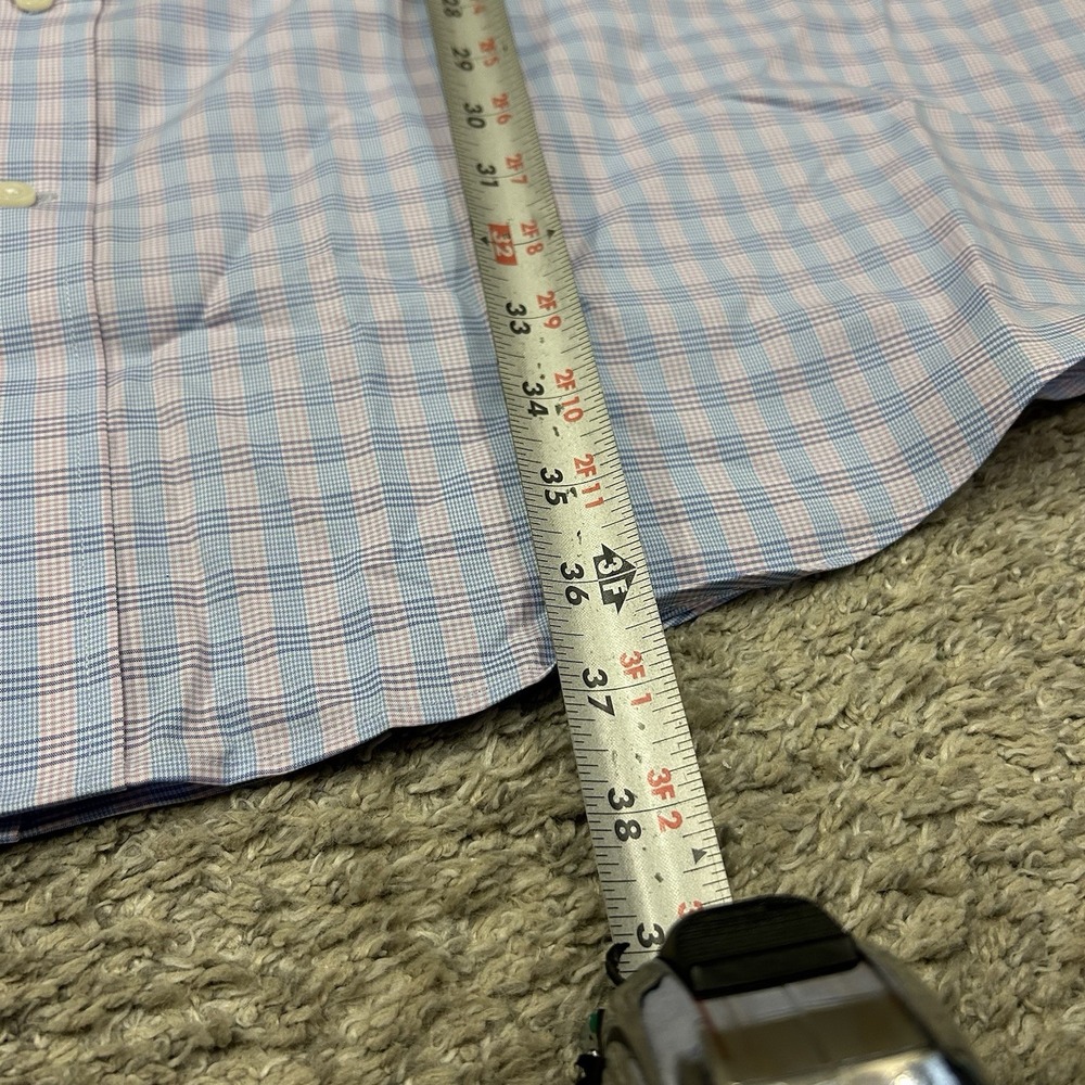 Kirkland Dress Shirt Mens 20 36/37 Tailored Fit Blue Pink Long Sleeve New - Picture 4 of 9